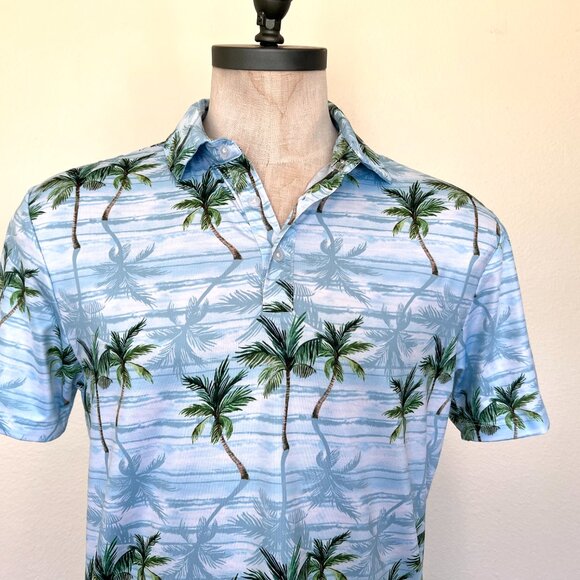 Yatta Golf Polo - Hawaiian - Light Blue - Size Medium - Picture 2 of 10